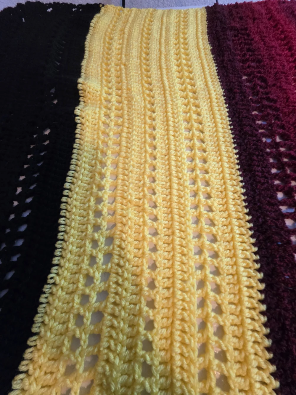 Handmade Crochet Afghan Throw Blanket Multicolor 41” x 44”